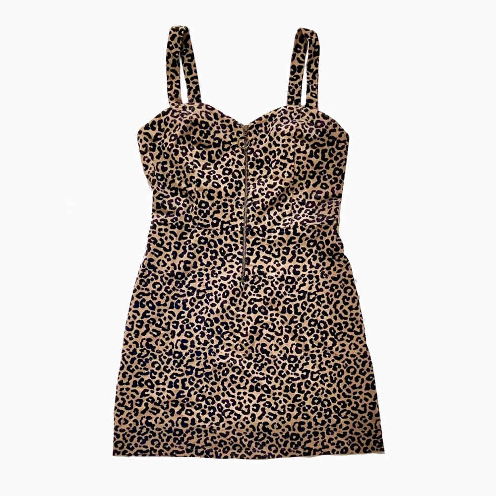 FINAL🚨DONATING SOON‼️ Zip Corduroy Leopard Print Dress